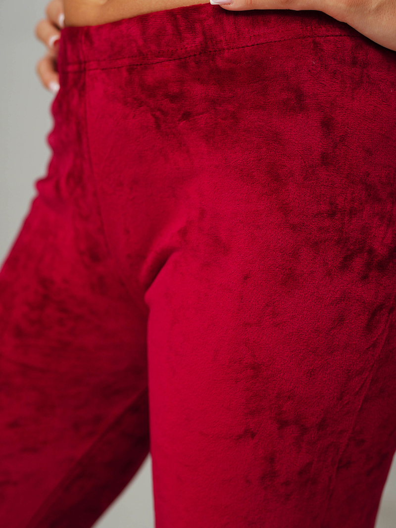 Sieviešu velūra sporta bikses bordosarkani OZONEE JS/92K521/35