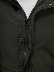 Vīriešu ziemas jaka tumši zaļa OZONEE JS/5M718/136