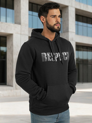 Vīriešu džemperis ar kapuci melna OZONEE JS/8B1759/3