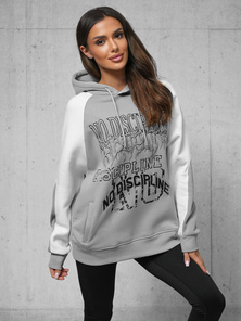 Džemperis ar kapuci pelēka OZONEE O/SWE23037Z