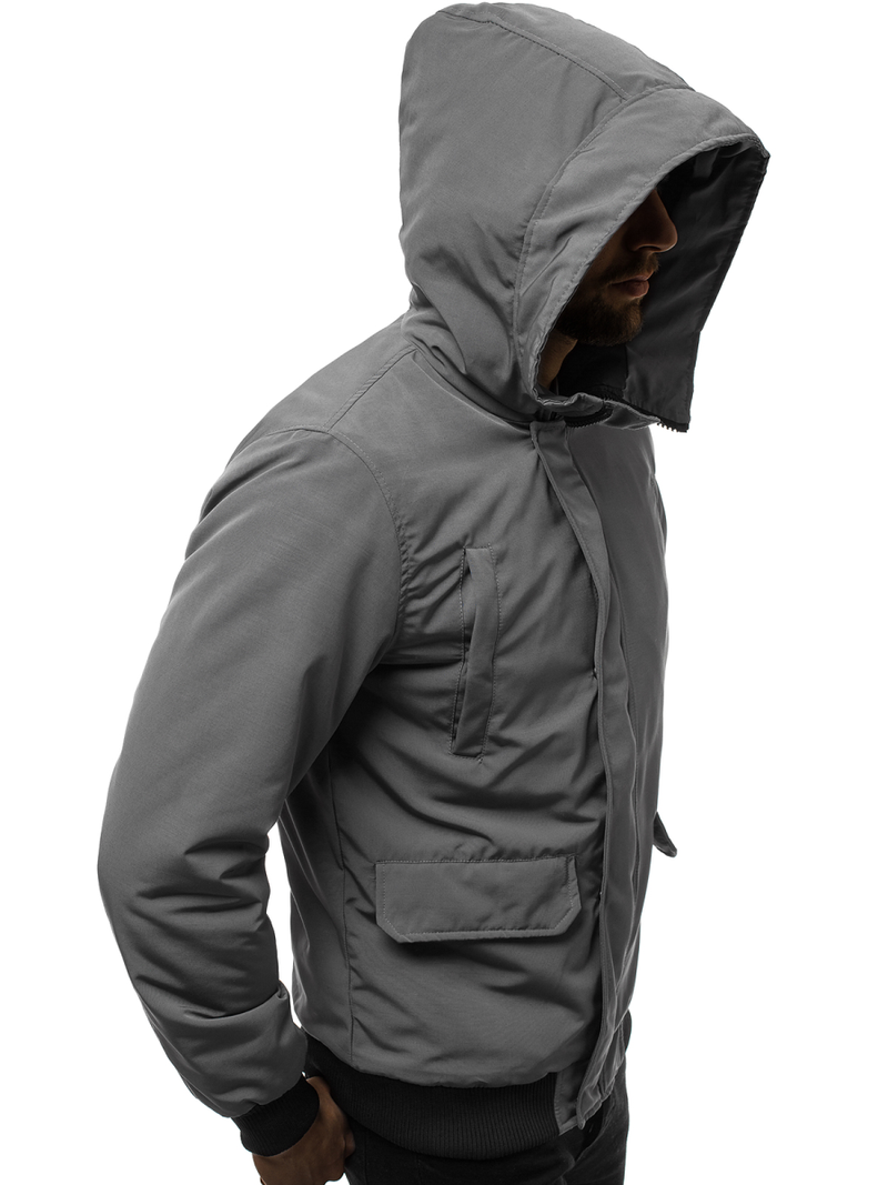 Vīriešu virsjaka pelēka OZONEE JS/2019005