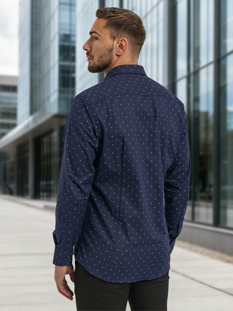 Vīriešu krekls tumši zila OZONEE V/V181