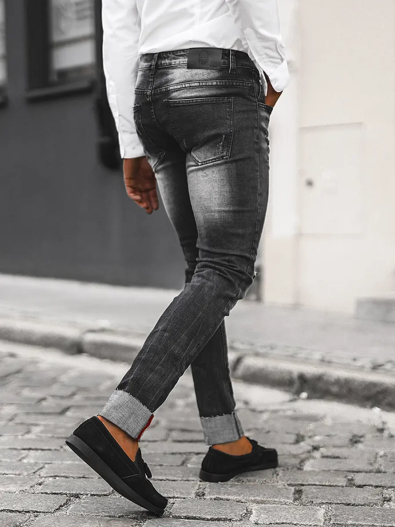 Vīriešu džinsi melni OZONEE NB/MP0126N