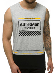 Vīriešu T-krekls bez piedurknēm pelēks OZONEE JS/SS11079