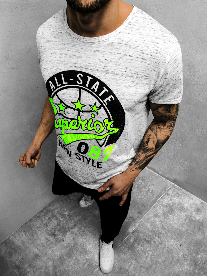 Vīriešu T-krekls pelēks OZONEE JS/KS2043Z