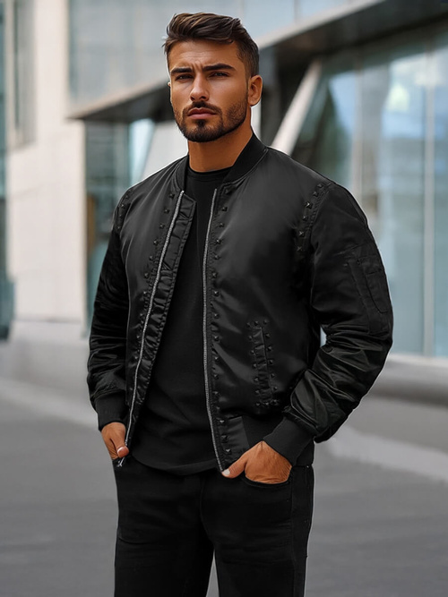 Vīriešu bomber virsjaka melna OZONEE O/8905Z