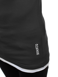 Vīriešu T-krekls ar kapuci grafīta OZONEE O/1273Z