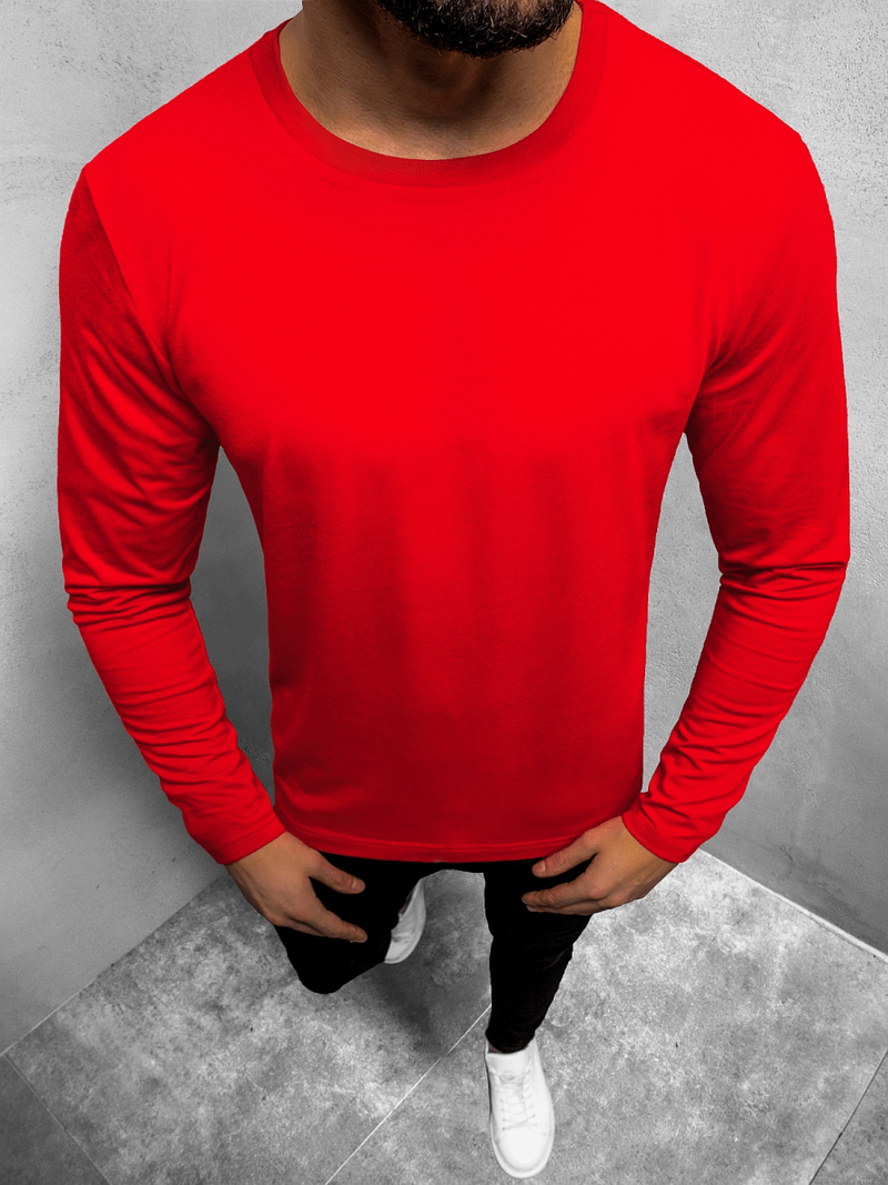 Vīriešu T-krekls ar garām piedurknēm sarkans OZONEE JS/CX01Z