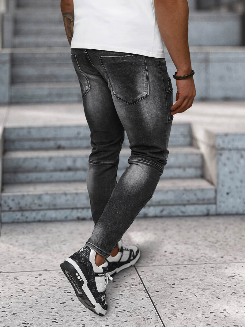 Vīriešu džinsi melni OZONEE NB/MP0155N