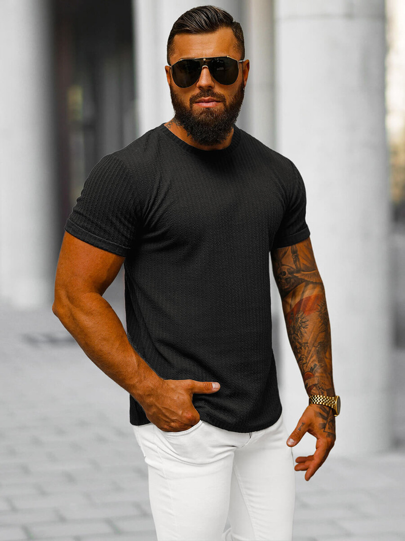 Vīriešu t-krekls melns OZONEE O/7766T