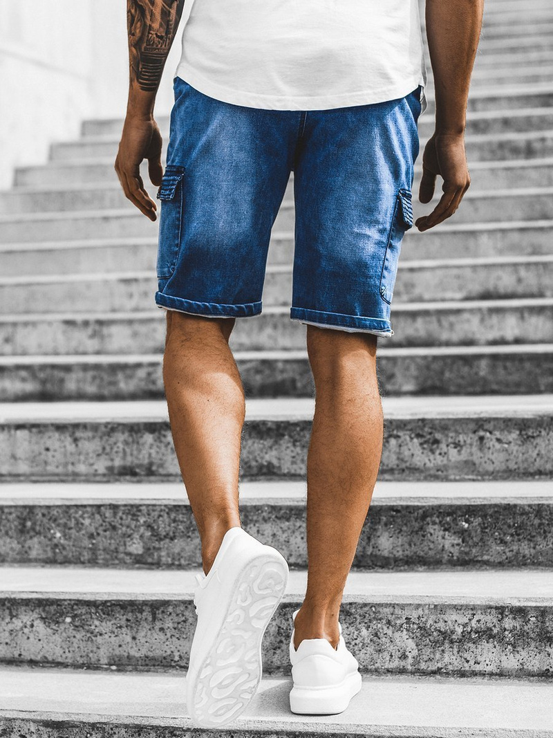 Vīriešu džinsa šorti debesu zili OZONEE RF/HY330/3