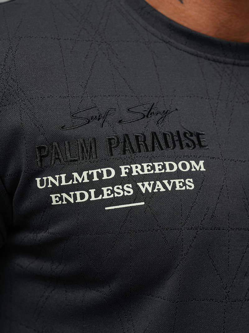 Vīriešu t-krekls melns OZONEE O/QQ1530