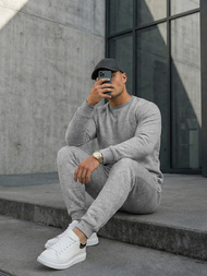 Vīriešu treniņtērps pelēks OZONEE JS/68C10380/2Z