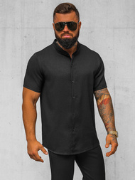 Vīriešu krekls ar īsām piedurknēm melns OZONEE O/Y972T