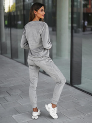 Sieviešu velūra treniņtērpa komplekts pelēks OZONEE O/8C1173/2