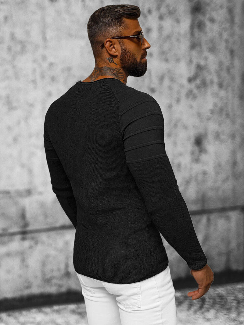 Vīriešu svīteris melni OZONEE L/2500