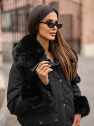 Sieviešu ziemas jaka melna OZONEE O/H833