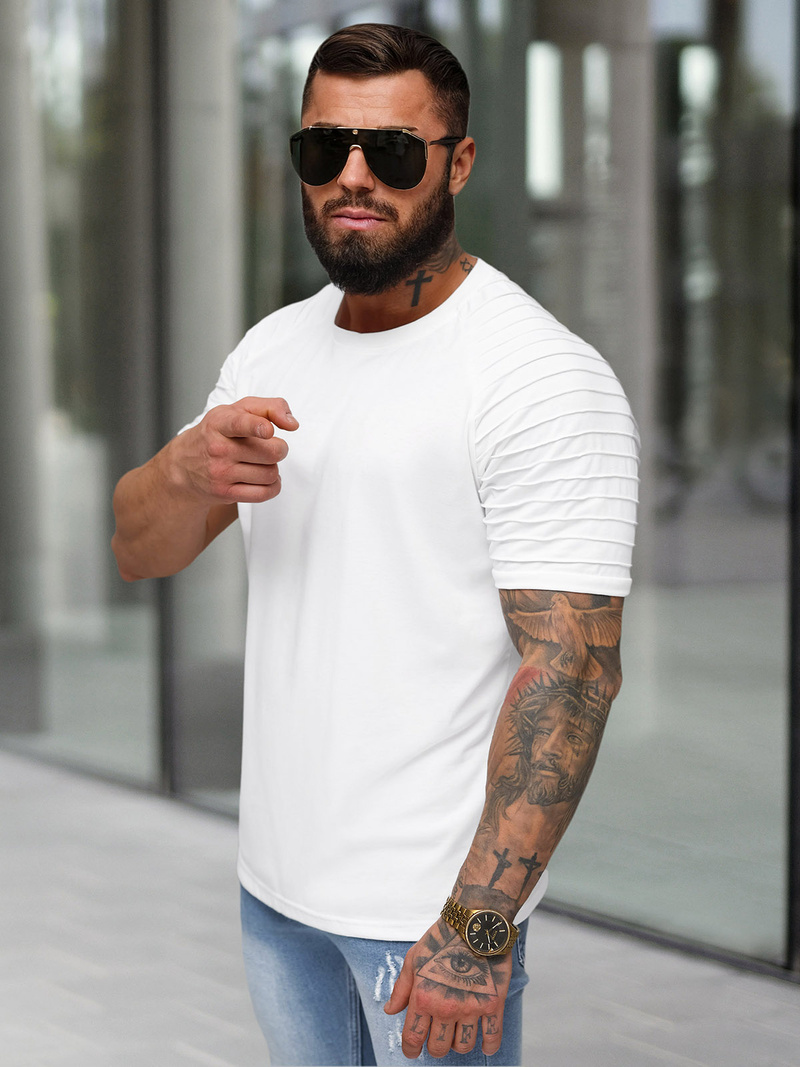 Vīriešu t-krekls balts OZONEE JS/8T88/1Z