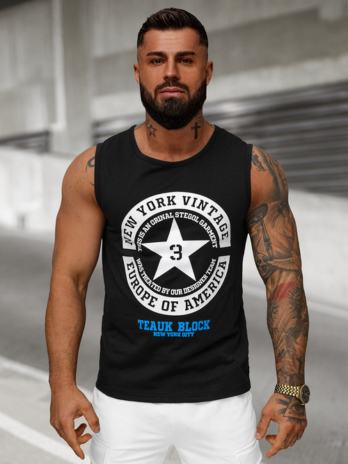 Vīriešu t-krekls bez piedurknēm melna OZONEE JS/8B1721/3Z