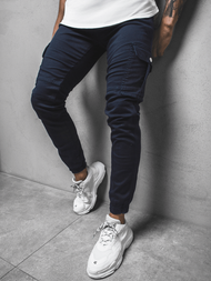 Vīriešu chino jogger bikses tumši zilas OZONEE G/2039