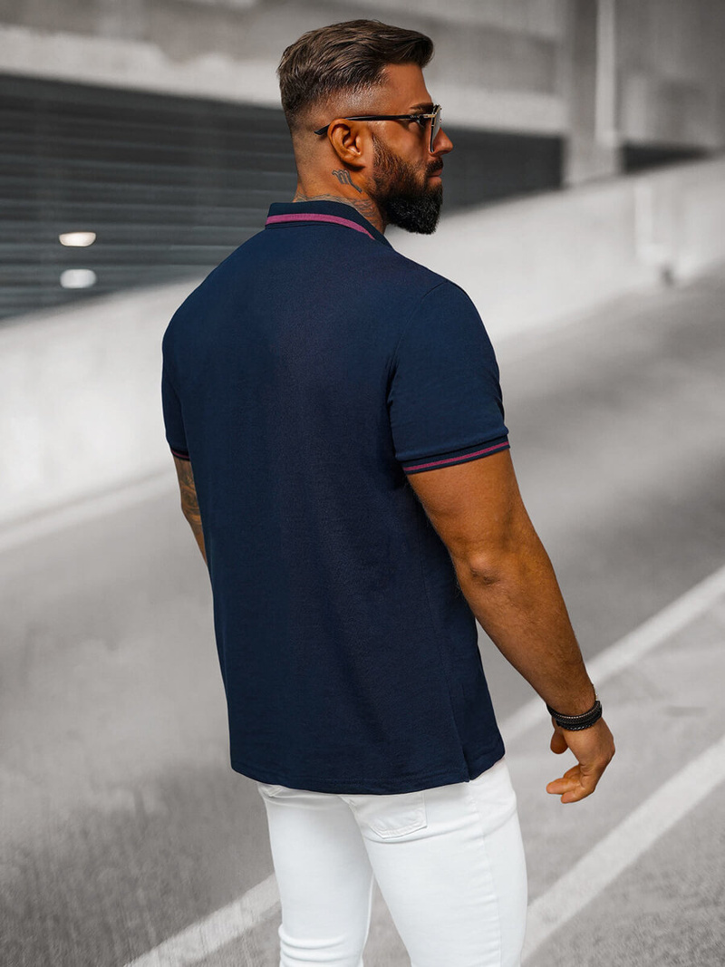 Vīriešu polo krekls tumši zila OZONEE O/DA758