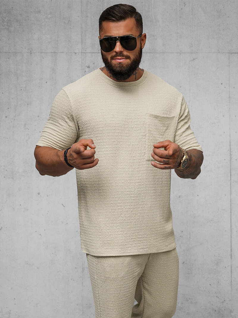 Vīriešu t-krekls smilšu OZONEE O/Y960T