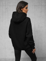 Džemperis ar kapuci melna OZONEE O/SWE23019Z