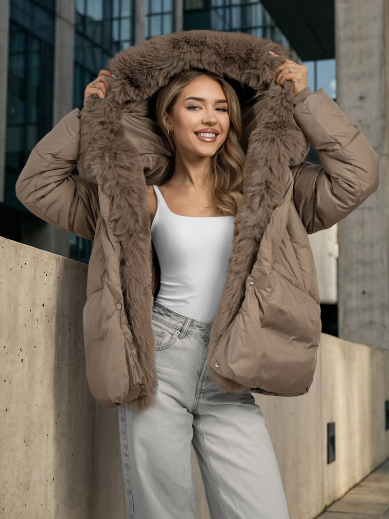 Sieviešu jaka tumši-smilšu OZONEE O/16M9179/84Z