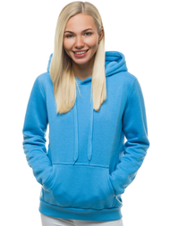 Sieviešu džemperis ar kapuci gaiši debesu zils/2 OZONEE JS/W02/62Z