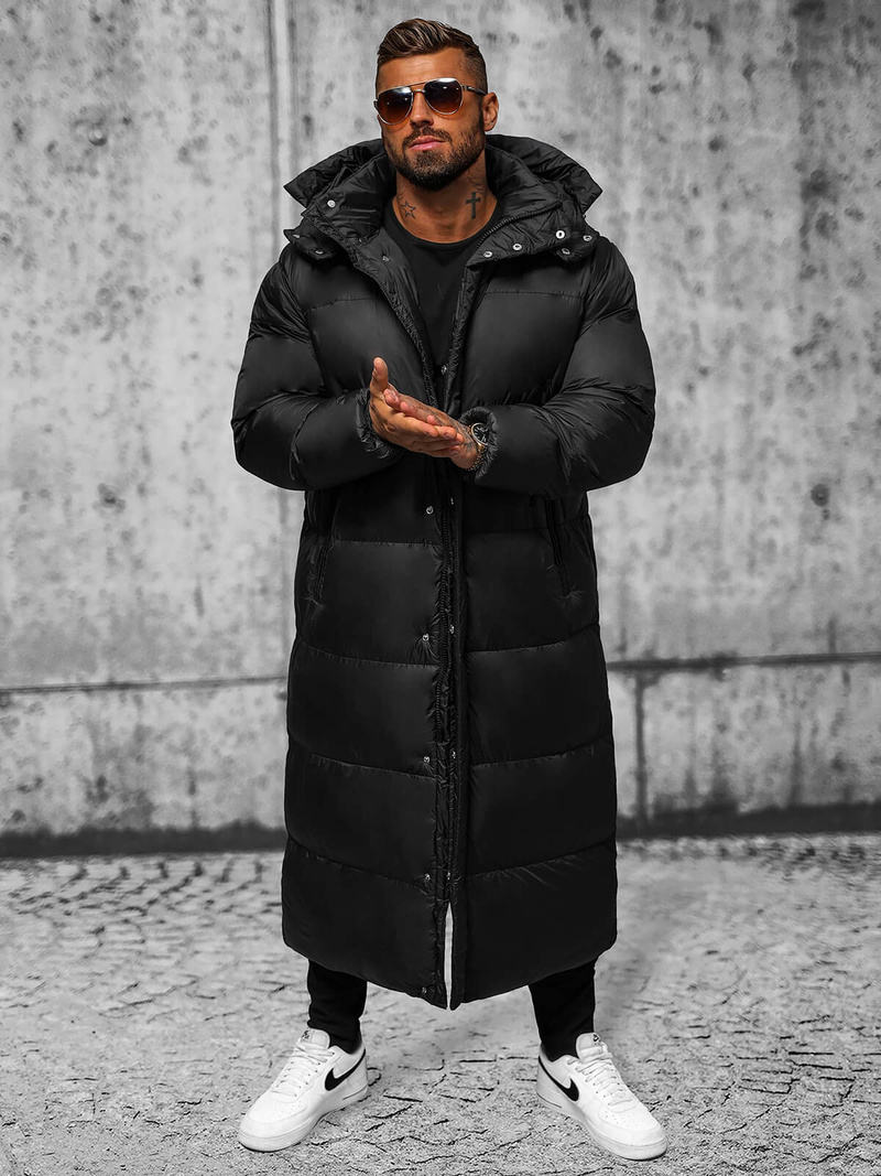 Vīriešu ziemas virsjaka melna OZONEE O/M3202