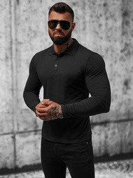 Vīriešu t-krekls ar garām piedurknēm melns OZONEE O/B263