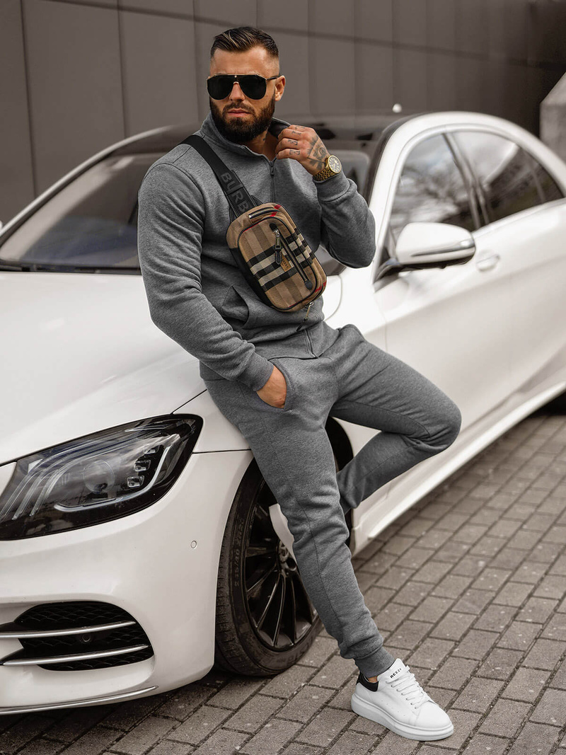 Vīriešu treniņtērps grafīta OZONEE JS/68C10385/5Z