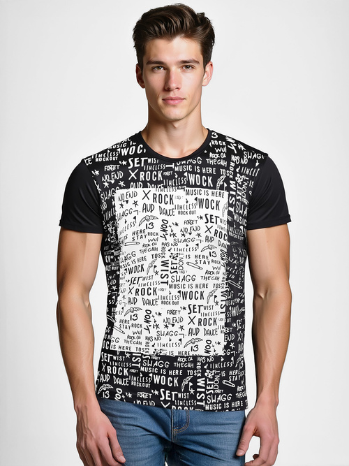 Vīriešu T-krekls Melns OZONEE O/T122/3Z