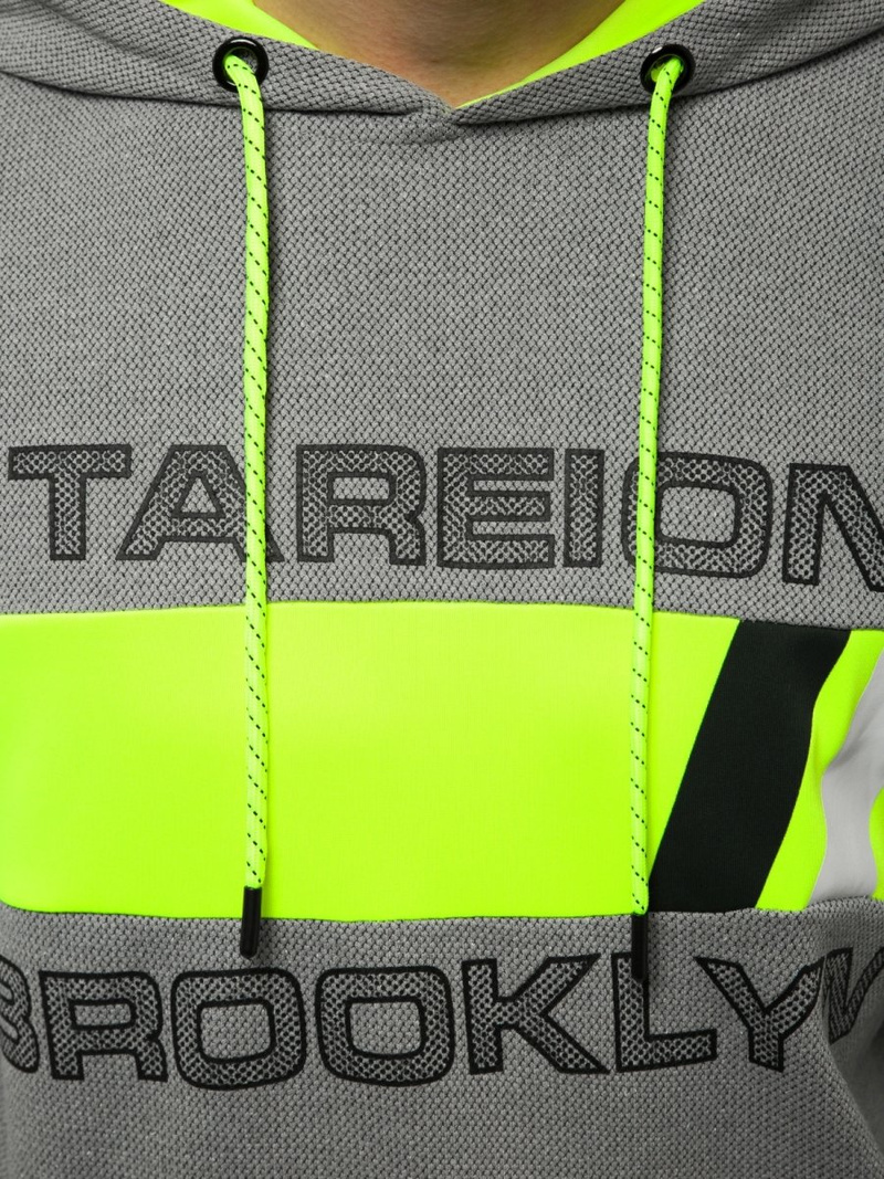 Vīriešu jaka ar kapuci pelēka OZONEE JS/DD20131