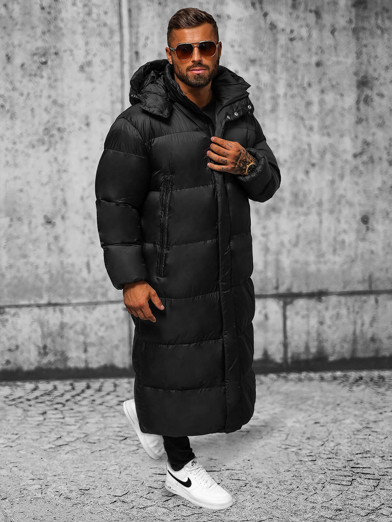 Vīriešu ziemas virsjaka melna OZONEE O/M3202