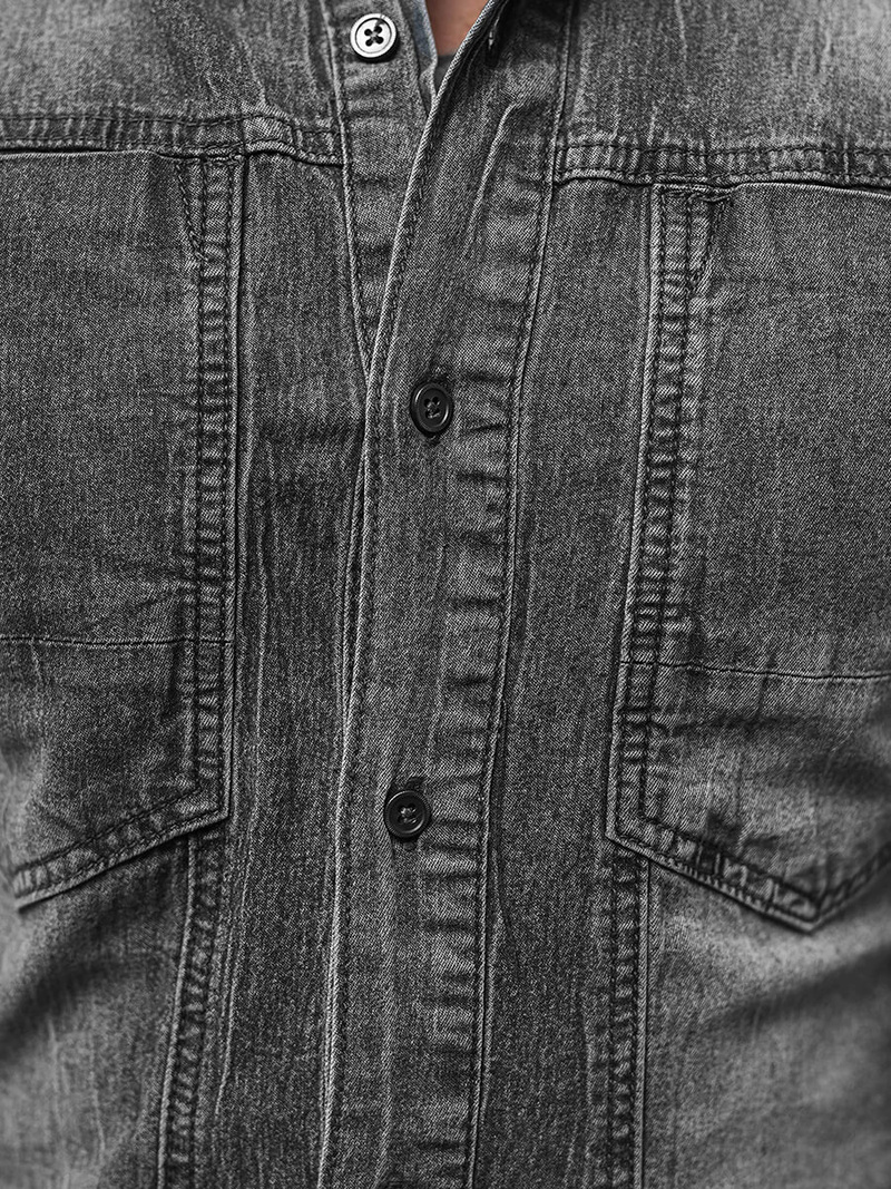 Vīriešu džinsu krekls pelēka OZONEE NB/MC712G