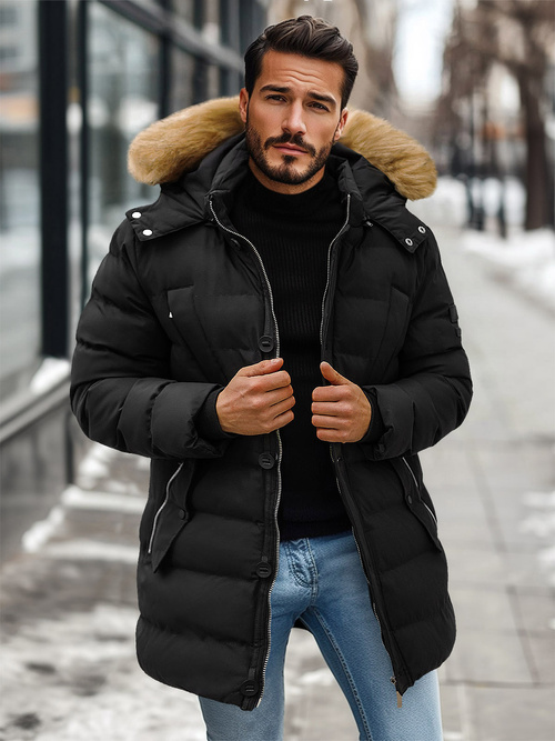 Vīriešu ziemas jaka melna OZONEE JS/5M3122/392Z