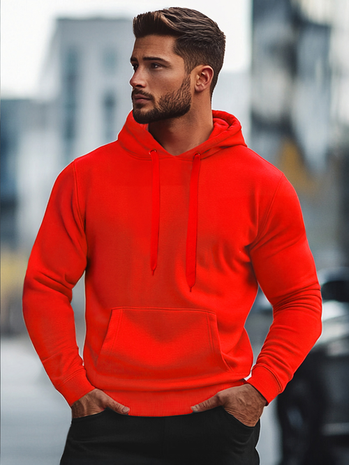 Vīriešu džemperis ar kapuci sarkans OZONEE JS/2009Z