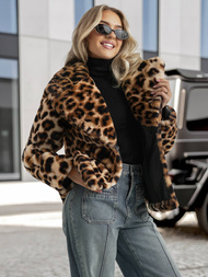 Sieviešu jaka smilškrāsā un brūnā krāsā OZONEE JS/61M8500/158