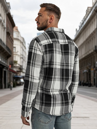 Vīriešu krekls melni-balts OZONEE NB/MC728N/3