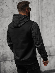 Vīriešu džemperis ar kapuci melns OZONEE O/B265