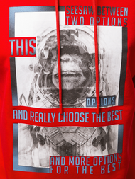 Vīriešu džemperis ar kapuci sarkana OZONEE B/20402010