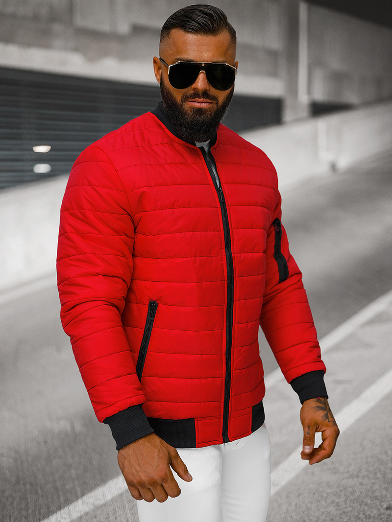 Vīriešu bomber virsjaka sarkana OZONEE JS/MY02Z