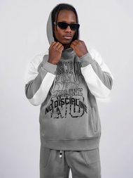 Džemperis ar kapuci pelēka OZONEE O/SWE23037Z