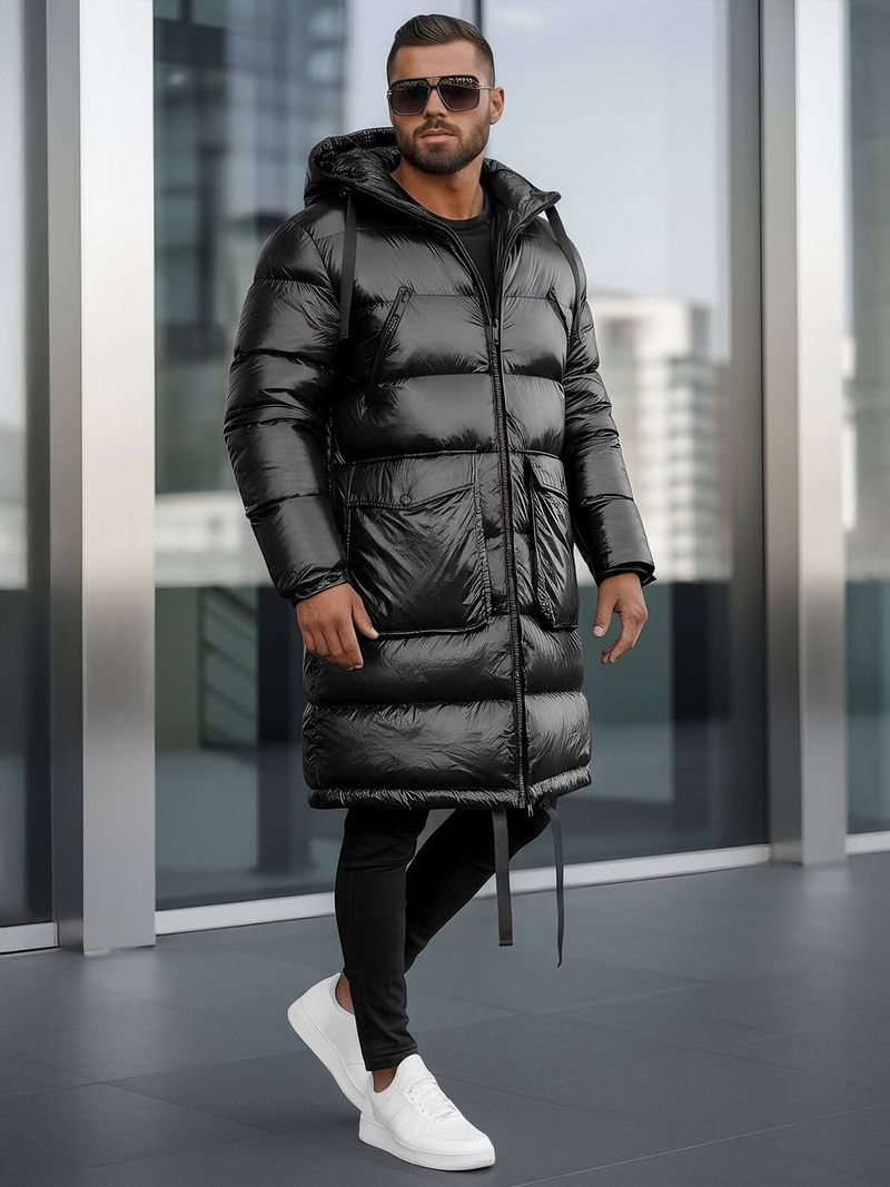 Vīriešu ziemas virsjaka melnā OZONEE O/M3205Z