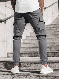 Vīriešu chino jogger bikses pelēkas OZONEE G/2788