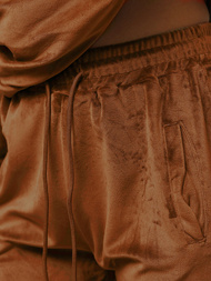 Sieviešu velūra treniņtērpa komplekts brūns OZONEE O/8C1175/33Z