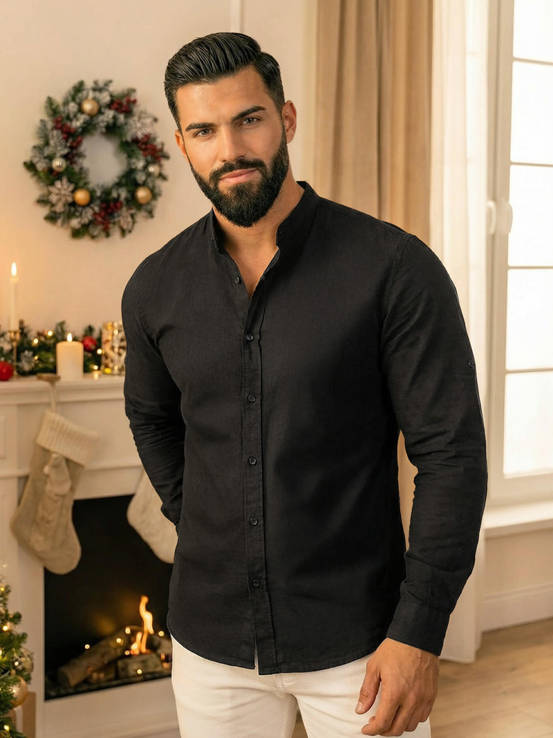 Vīriešu krekls melna OZONEE O/V121Z