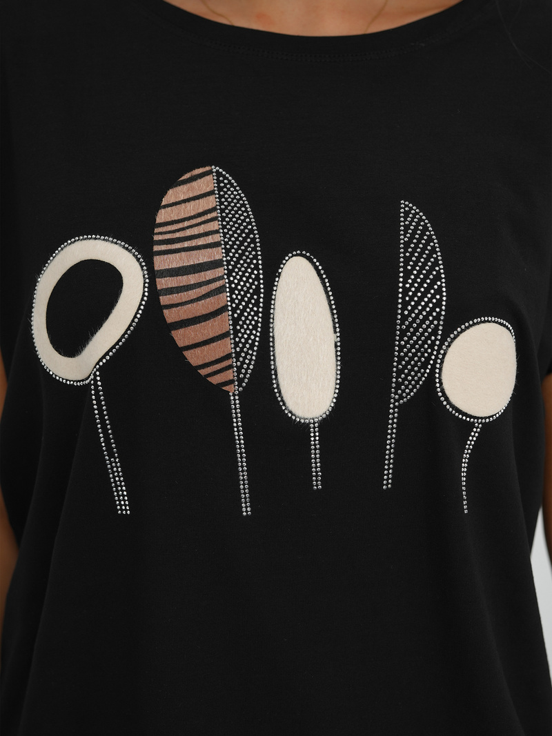 Sieviešu T-krekls Melns OZONEE JS/95T2566/3