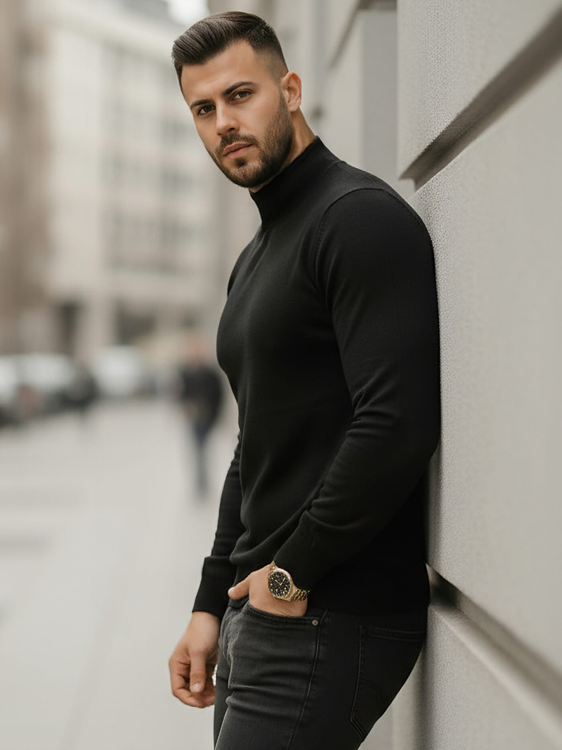 Vīriešu svīteris melns OZONEE V/V24503